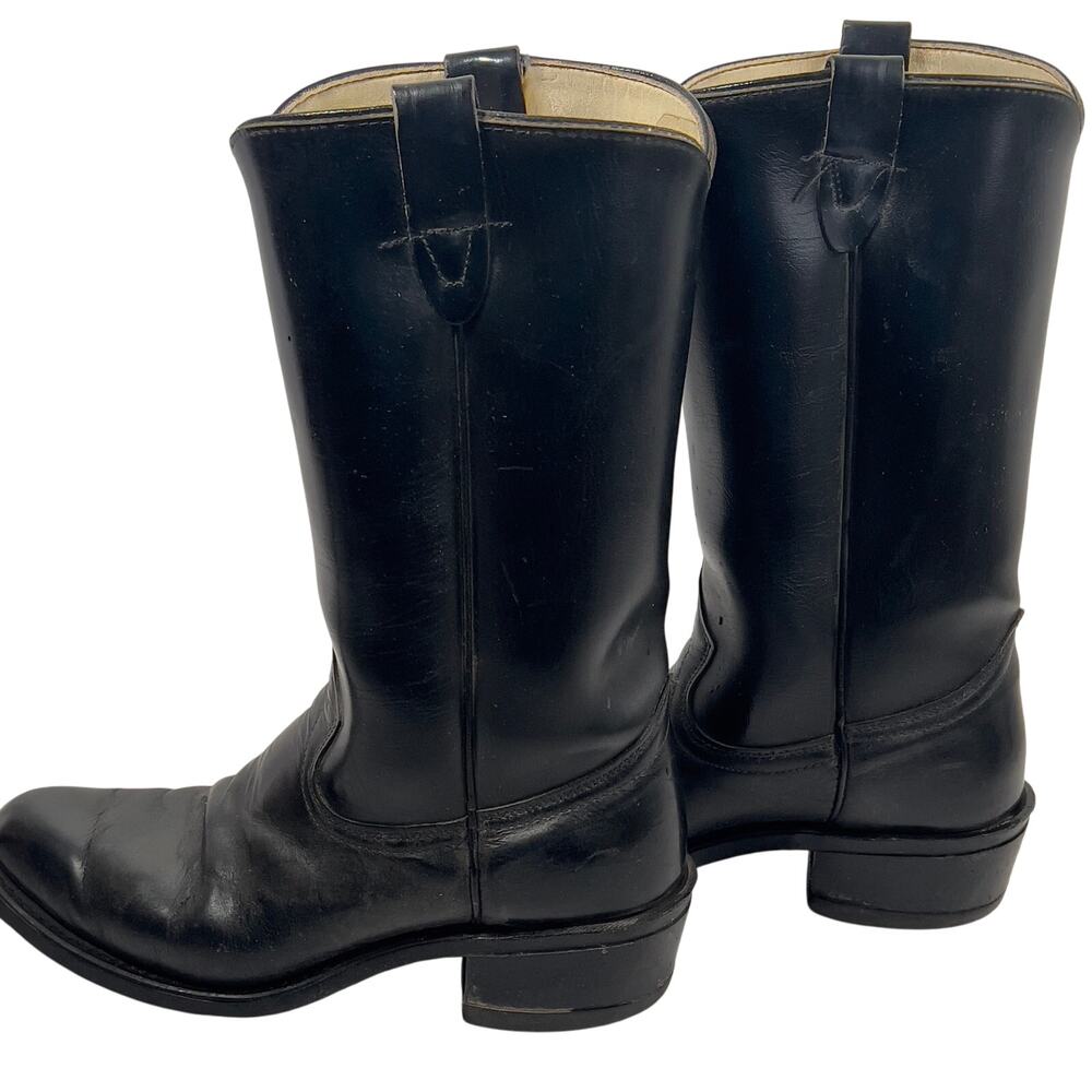 Vulcan Men's Size 9D Black Leather Western Boots Oil Resistant